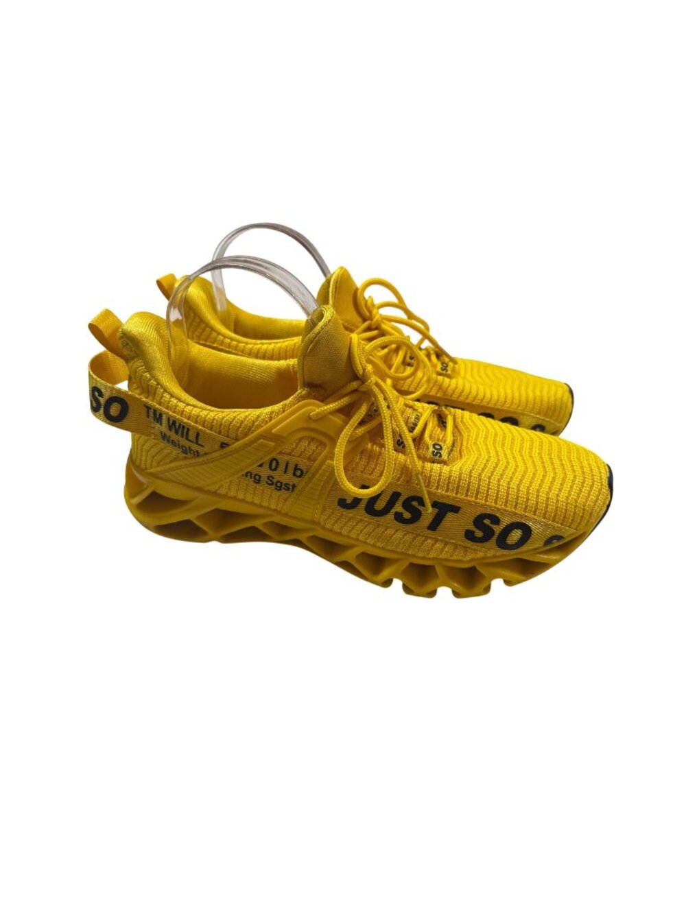 Just So Mens US 9 Lightweight Yellow Walking Sneakers With Strap Detail